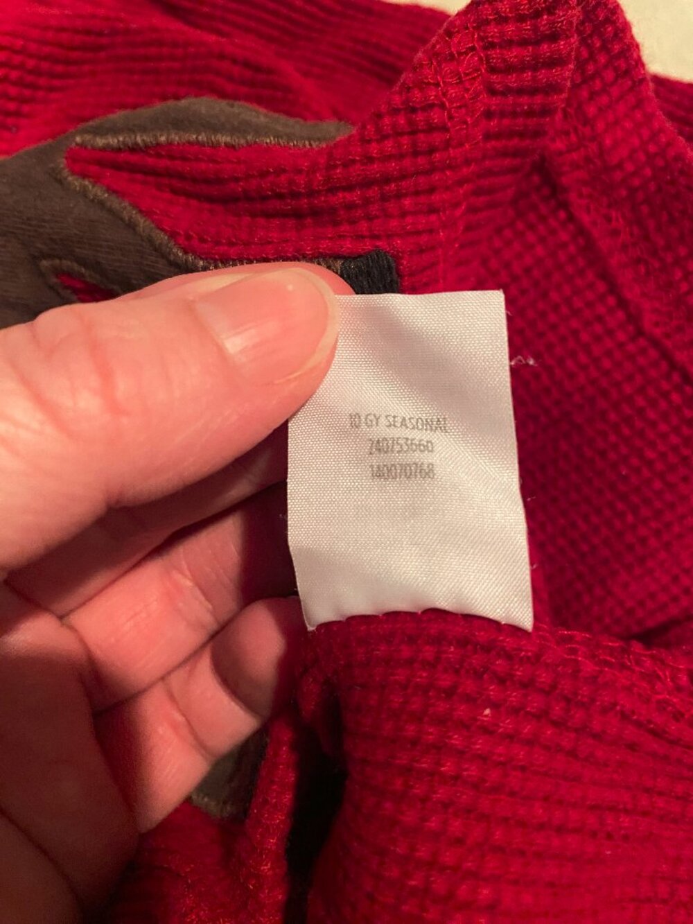 Gymboree-Size-2T-Boy's Red Reindeer Waffle long sleeve-great condition - Picture 2 of 9